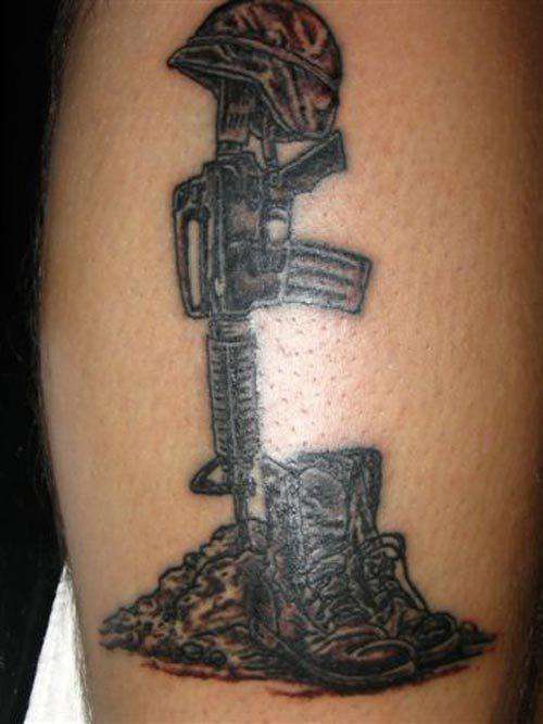 military machine gun tattoos