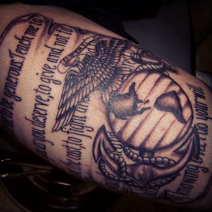 semper fidelis forearm tattoo