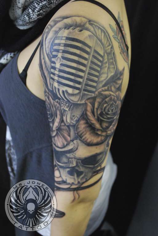 My musical ankle tattoo | Music wrist tattoos, Music tattoo designs, Microphone  tattoo