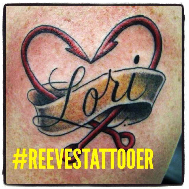 reevestattooer:banner-colortattoo-tattoo -fptag-lettering-color-love-infinity-script-traditional-name -reevestattooer-cursive