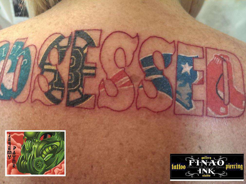 Forget bumper stickers some Patriots fans express their loyalty to the  team through tattoos  Stories  thesunchroniclecom