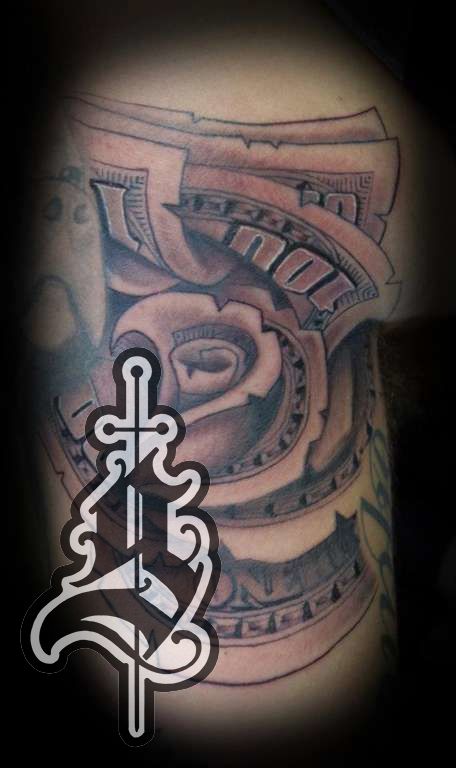 money rose tattoo design