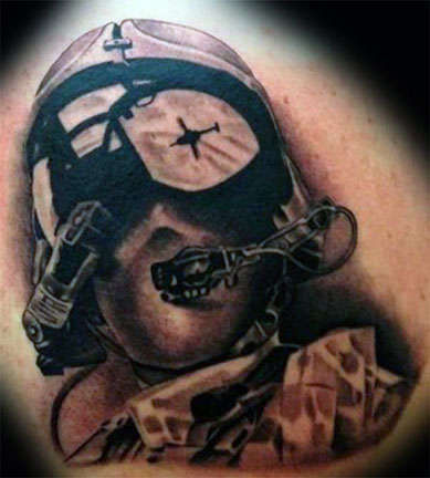 Skull pilot tattoo by Iwan Yug | Photo 14188