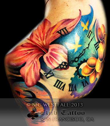 Club-tattoo-nic-westfall-san-francisco-pier-39-floral-flowers-2