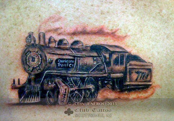 Club-tattoo-john-jenerou-scottsdale-train-engine
