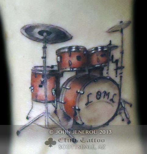 Drum kit tattoo by tattooist Hen  Drum tattoo Small forearm tattoos  Tattoos