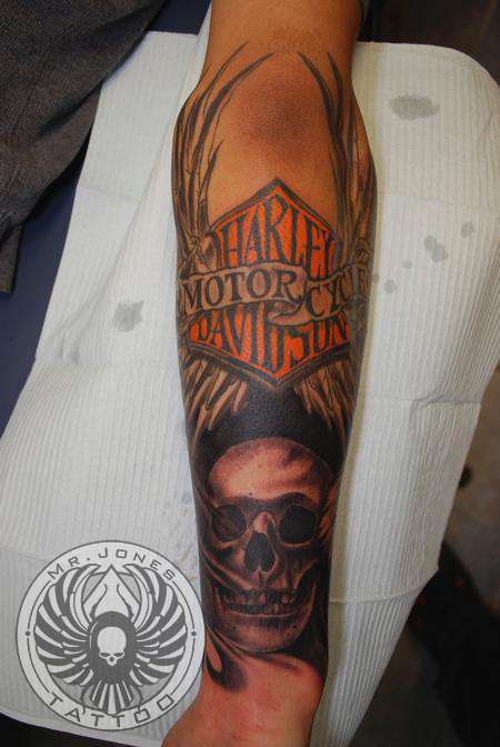 90 Harley Davidson Tattoos For Men  Manly Motorcycle Designs