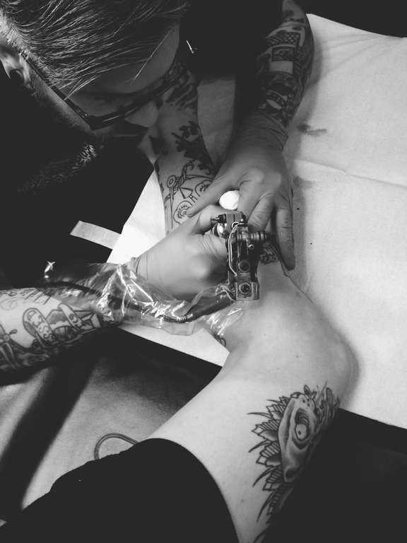 Tattoo uploaded by Kristina Merzan • #legtattoo #astronaut #bird  #earthquake #lisasimpson #tropical #dinosaur #witch #broom #flowers #ship  #pirate #lantern #moon #rose • Tattoodo