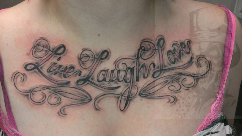 Tattoo tagged with: female, chest, quote, lettering, side, tattoos.org, text  | inked-app.com