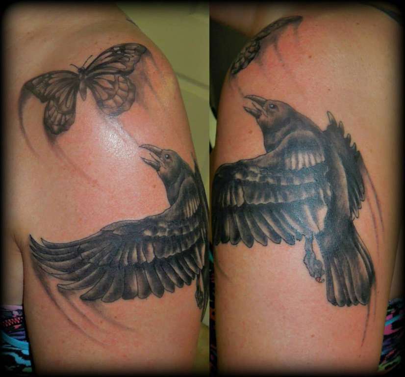 Magpie and Monarchs Tattoo  KateHelenMuir