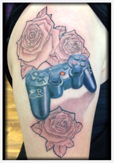 Eternal_tattoo_dano_miller_playstation_controller_and_roses