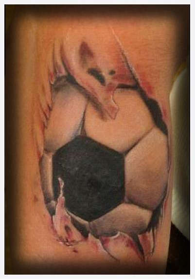 Eternal_tattoo_brandon_miller_soccer_ball_3d_ripping_skin_full_color_realistic_photo_realism