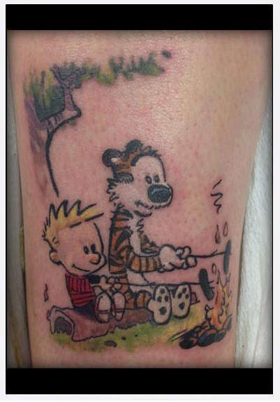 Eternal_tattoo_brandon_miller_calvin_hobbes_color_cartoon