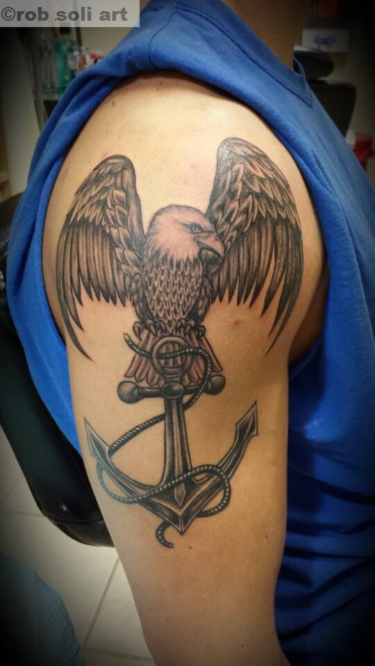 robsoli:eagle-and-anchor-arm-rope-anchor-black-and-grey-wings-eagle-military