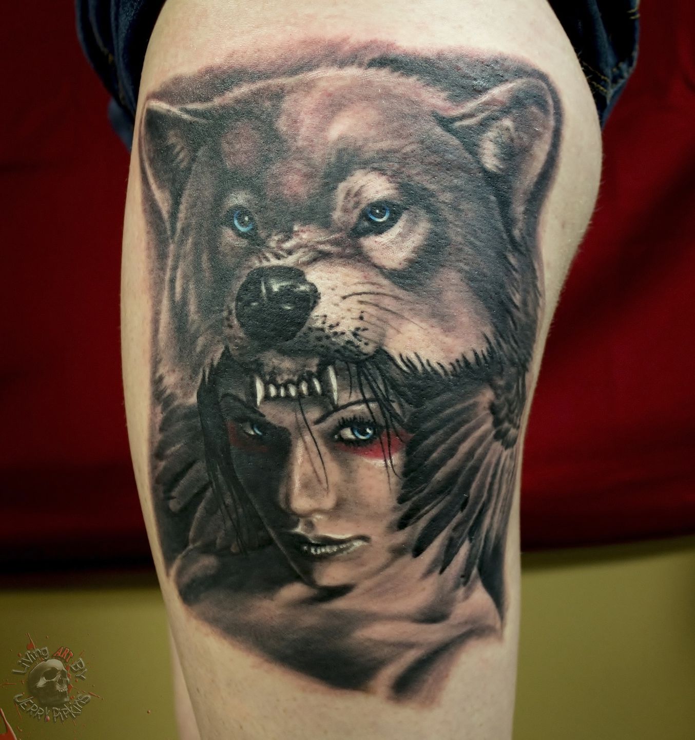 Demon Portrait. By Shawn Wolf. Anchored Art Tattoo, Spokane Washington : r/ tattoos