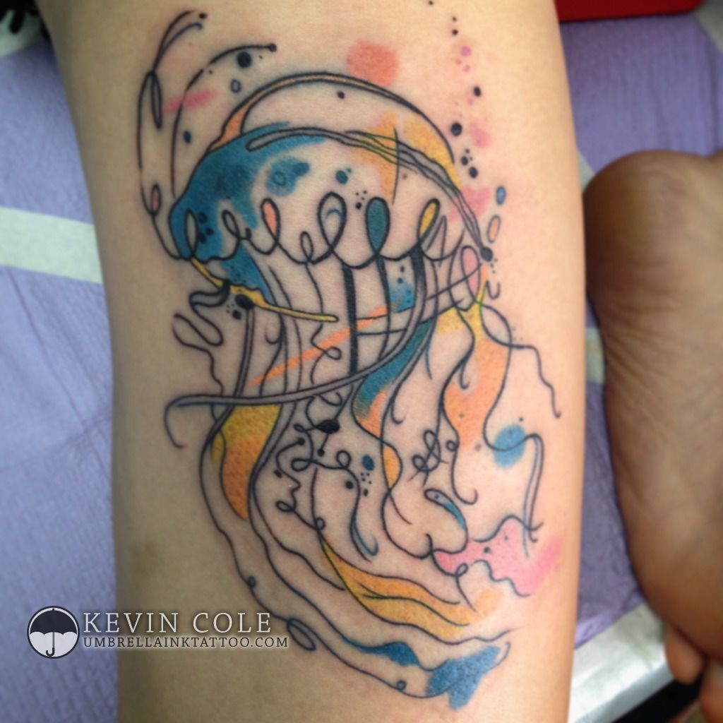 Colorful Jellyfish Tattoo Idea