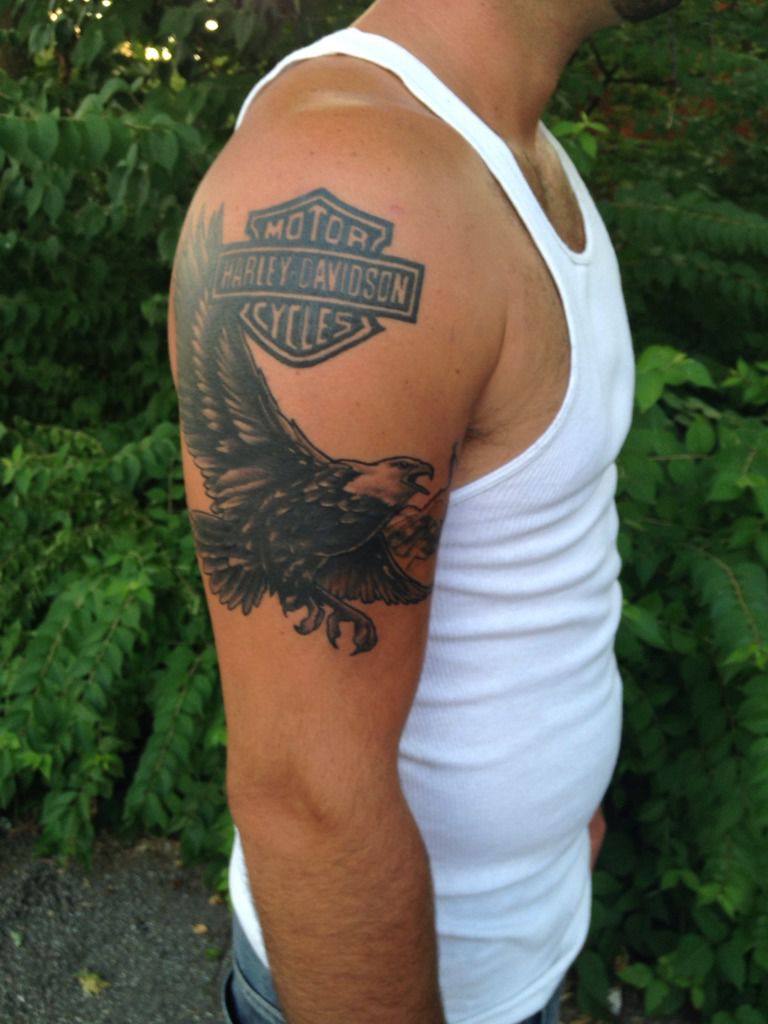 harley davidson eagle logos tattoos