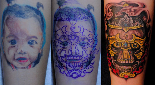 Tibetan skull and water | Tattoo by Darko Groenhagen | Darko's Oneness