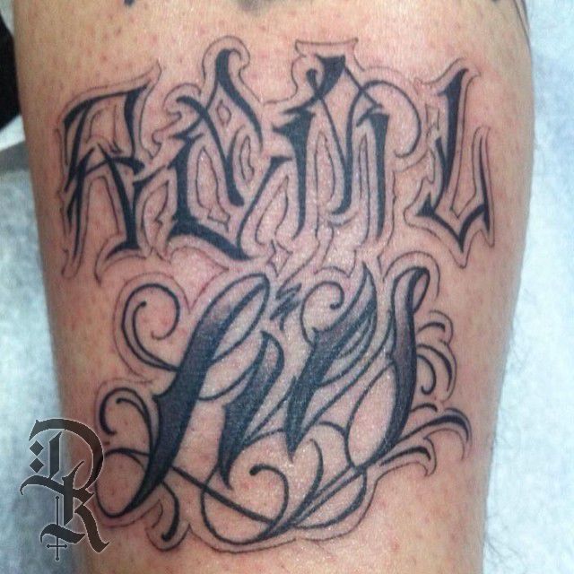 Lettering tattoo on Instagram Álvarez  Letras a negativo  sigan  mandando sus ideas y excelente jueves  lettering letras scrip  chicano style letras