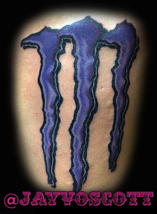 Monster Energy Logo Tattoo on Chin - Best Tattoo Ideas Gallery