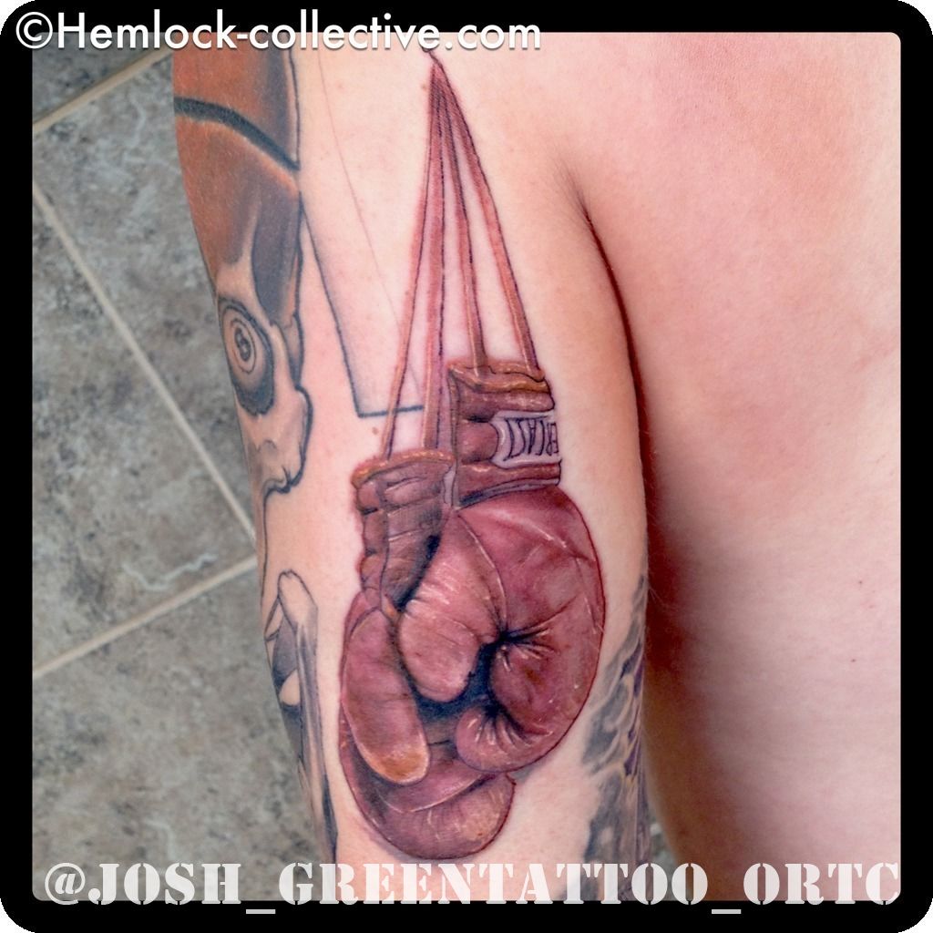Realistic colorful BOXING GLOVES tattoo  made by chriszeart  For  appointments call or txt to 8136791138  Super beautiful SWIPE FO   Instagram