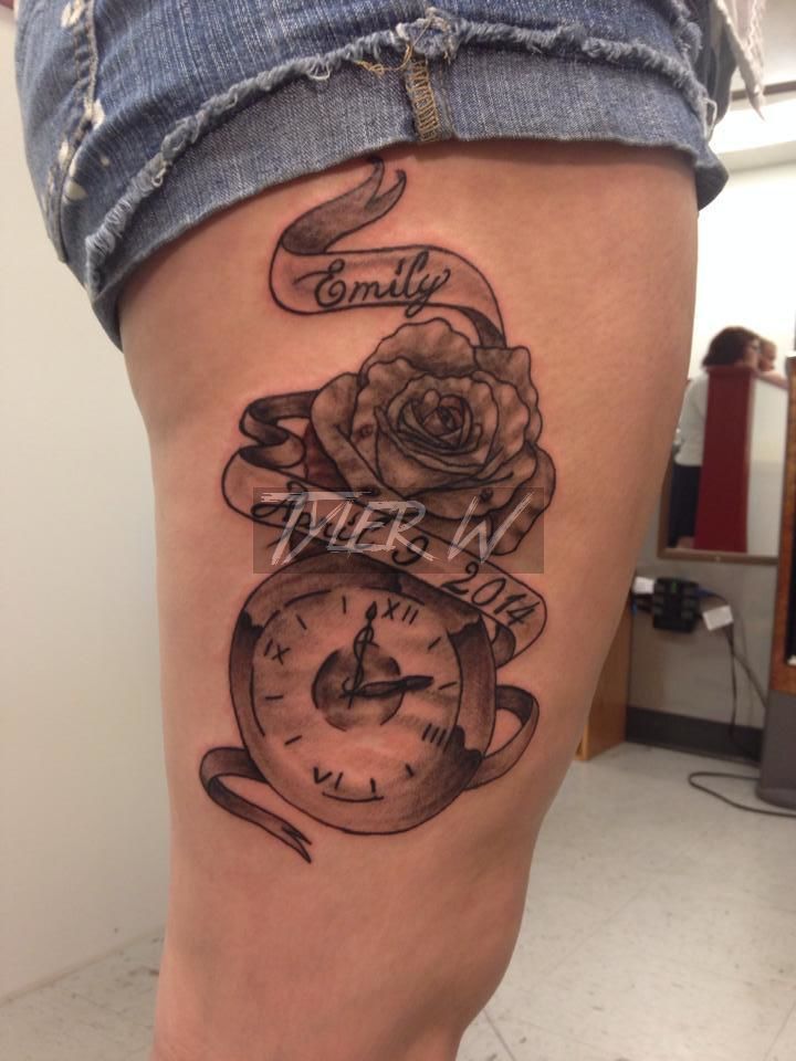 Tattoos by Hella Tatted  First session on this time piece  a rose  I  did last night Feel free to message me to set an appointment for a tattoo  hellatatted 