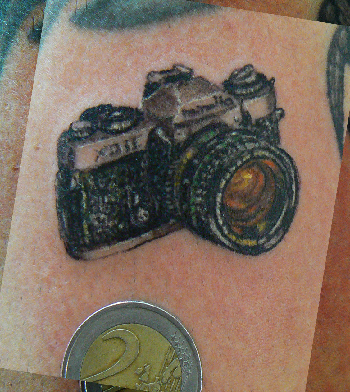 Old Camera Tattoo On Hand