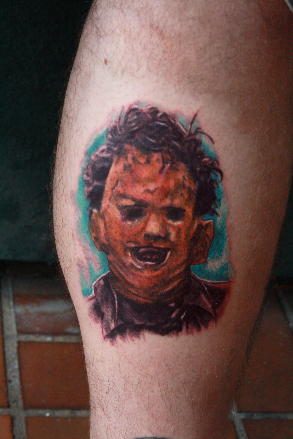 Darkside Tattoo  Tattoos  Color  Color Leatherface Portrait