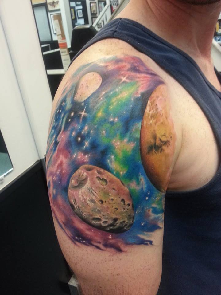Space scene by Will at Kings Road Tattoo in Concord, NC. : r/tattoos