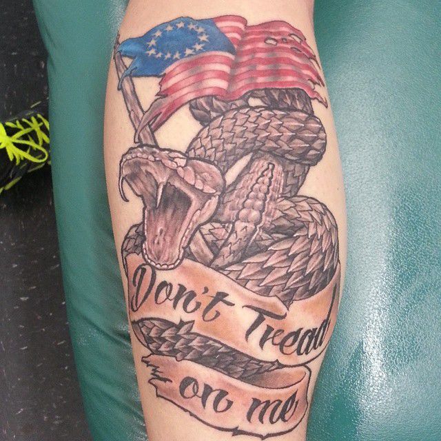 dont tread on me flag tattoo