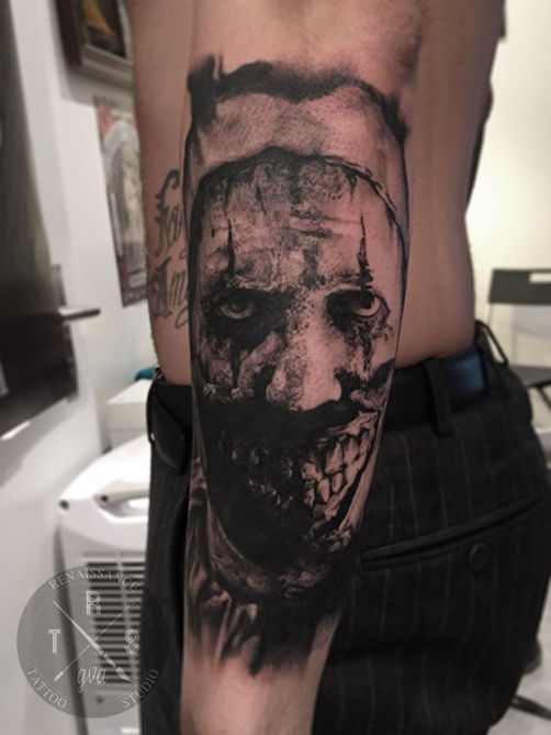butterflycrimescene on Twitter My AHS tattoo Its Tate from Murder  House with the skull face even more visible when turned into a negative  image like shown on the sides and a quote