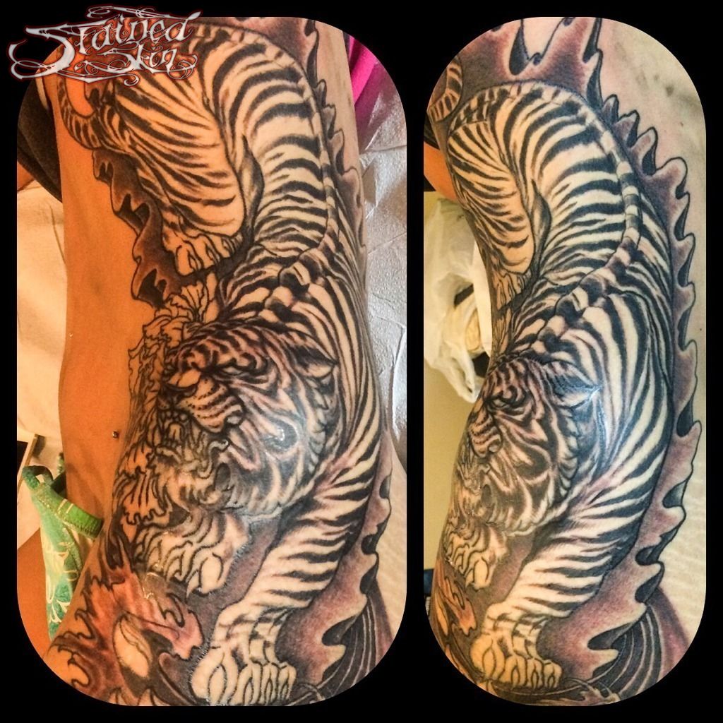 anthonydubois:tiger-in-progress-columbus-tattoo-shop-columbus-tattoo -studio-ohio-tattoo-studio-stained-skin-tattoo-tiger-tattoo-in-progress- japanese-tiger-tattoo-japanese-tiger-black-and-grey