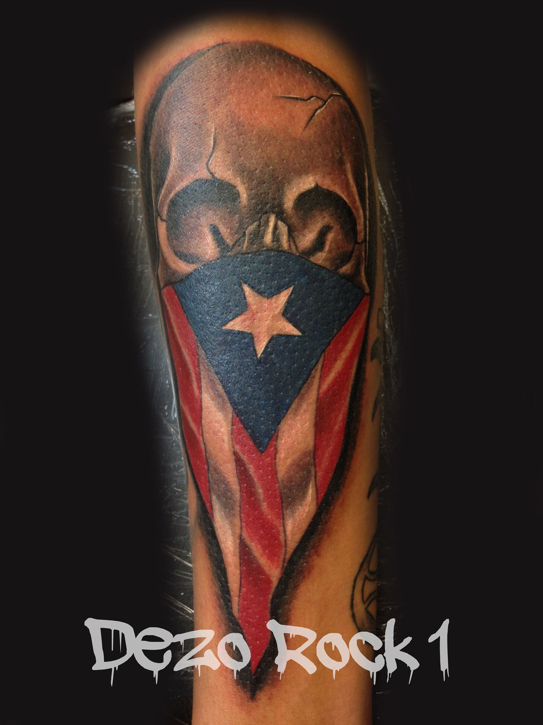 Puerto Rican Flag Tattoo On Arm