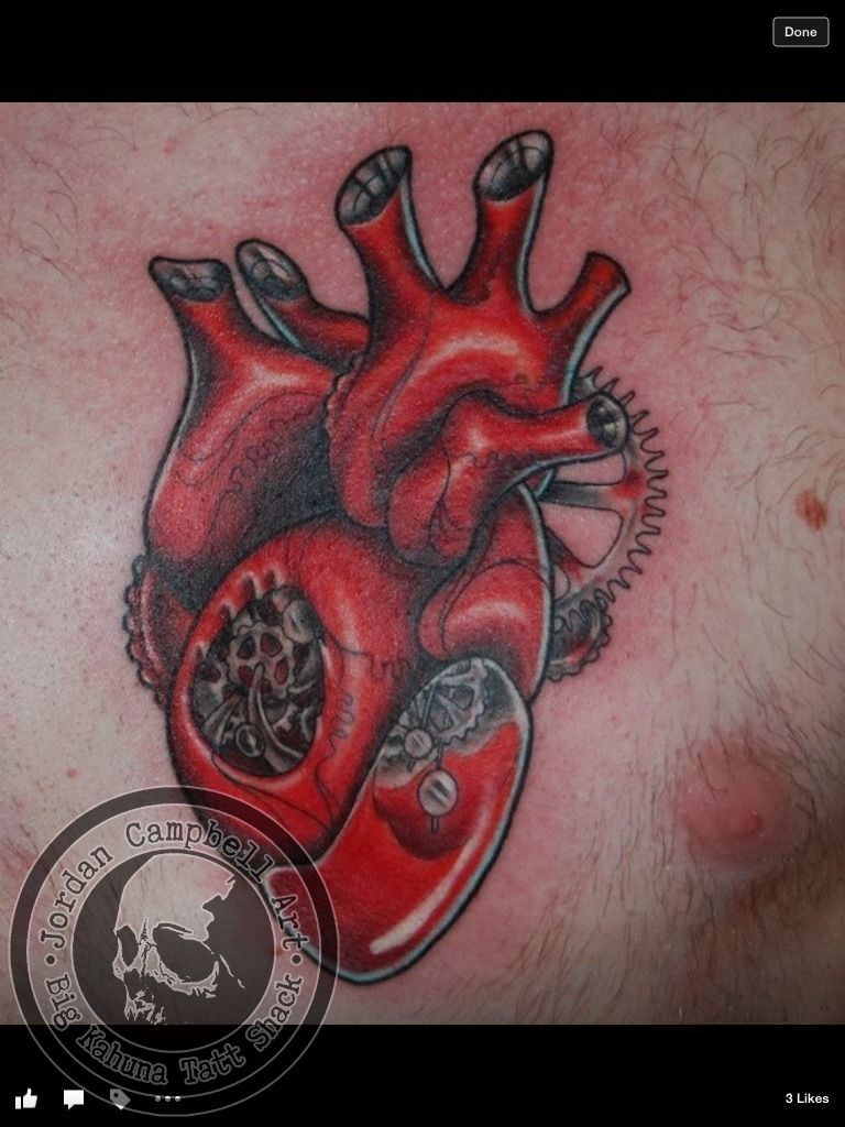 Fantasy Chest Heart Tattoo by Skin Deep Art