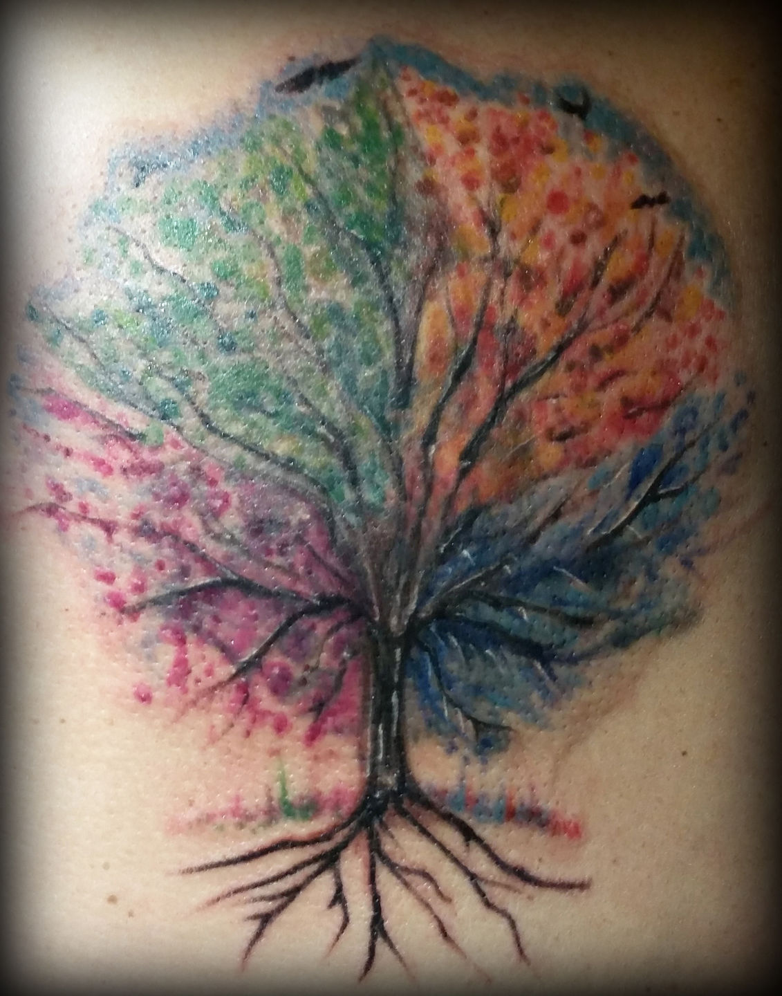 Life Tree Watercolor Tattoo  Forest Peony Tattoo Sticker Art Decoration  1pc Set  eBay