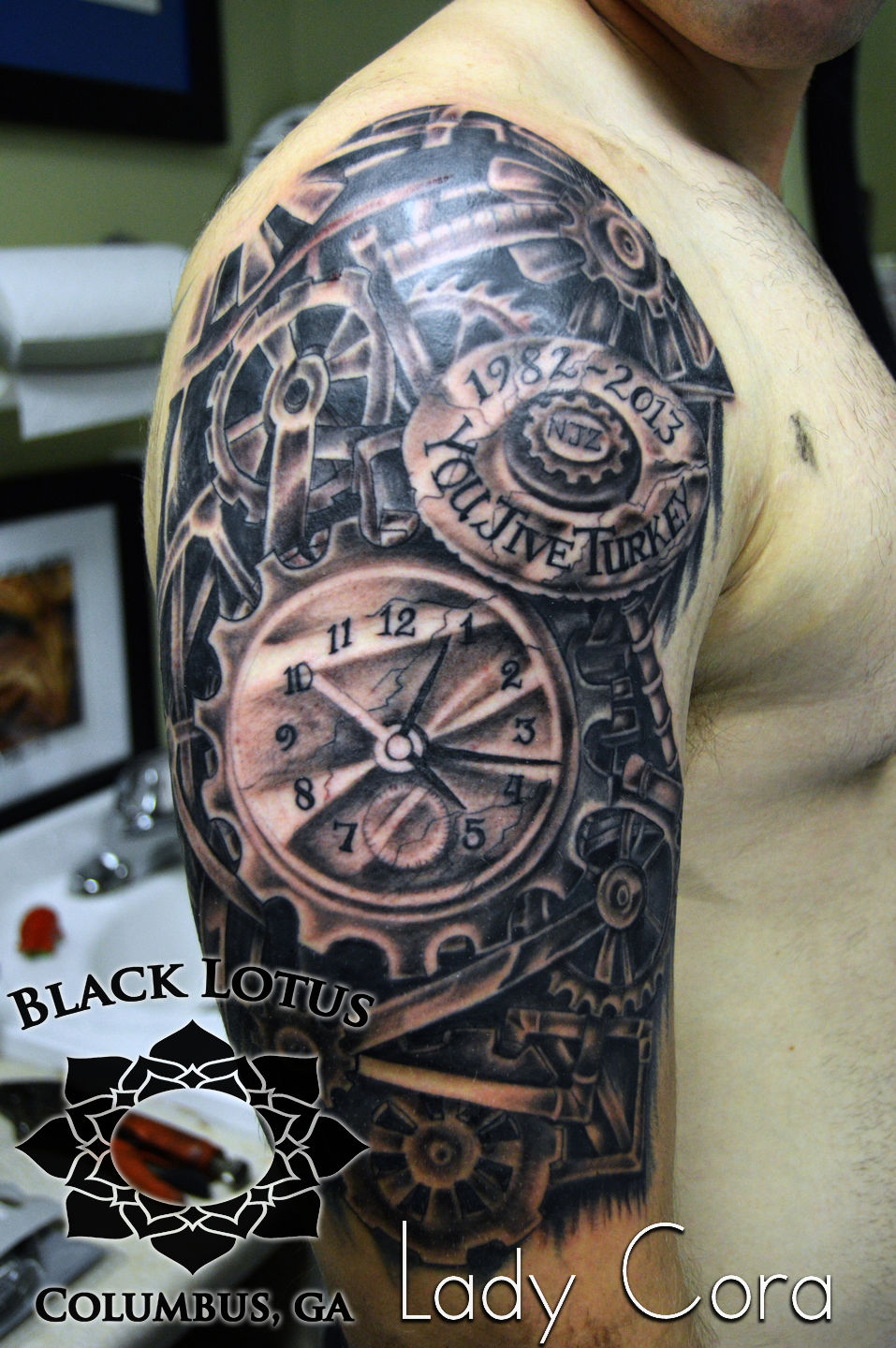 clock gears tattoo