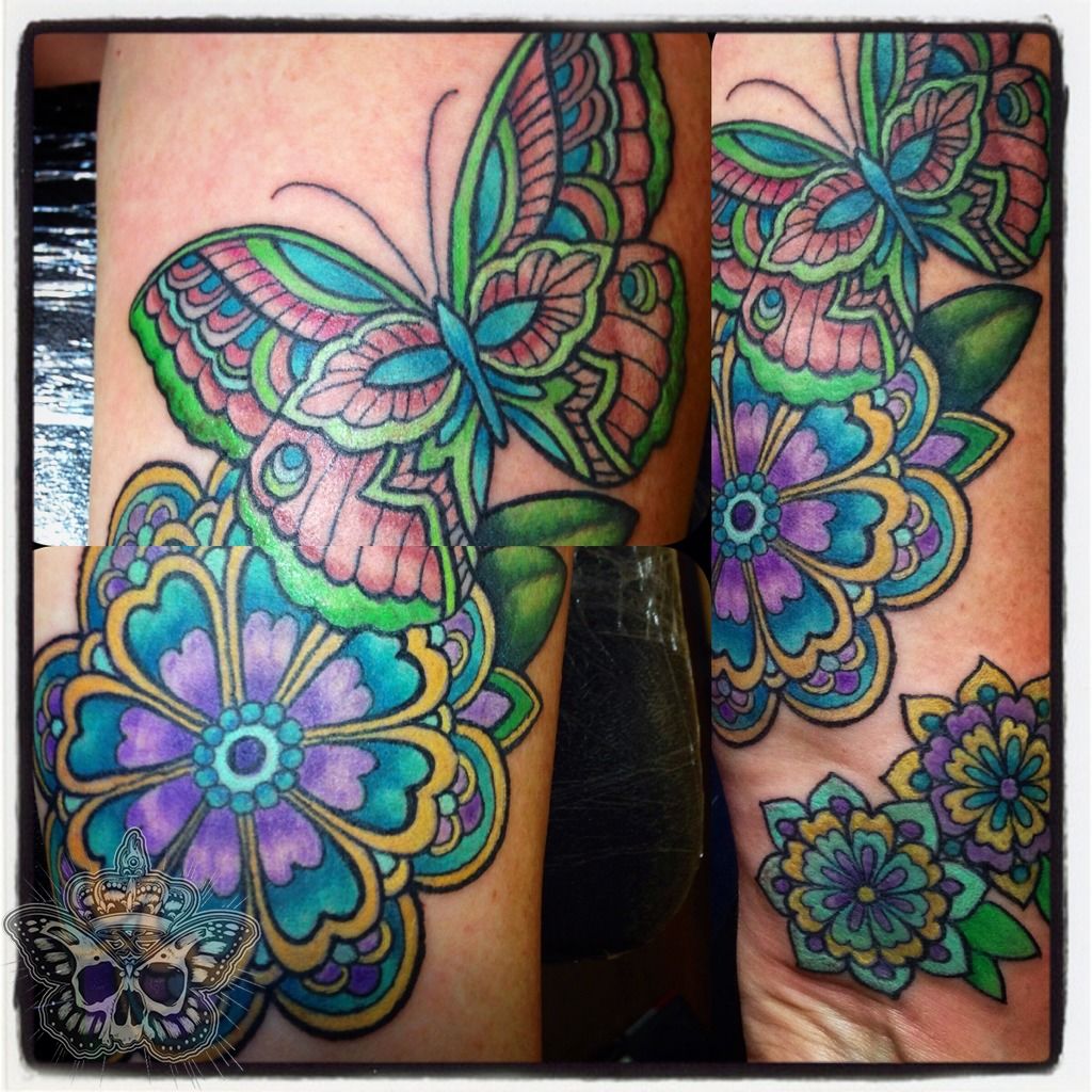 Henna Flower Paisley Pattern Tattoo Design