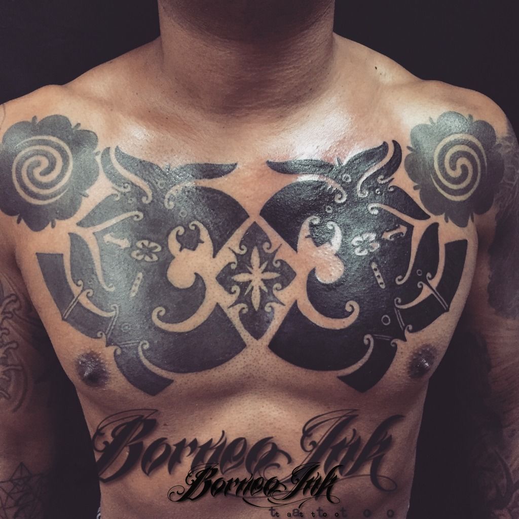 custom dayak chest tattoo | Custom Dayak Borneo chest design… | Flickr