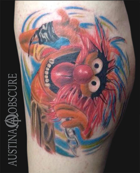 DrTeeth from the muppets Done by Marty Riet McEwen from Black 13 Tattoo  in Nashville TN  rtattoos