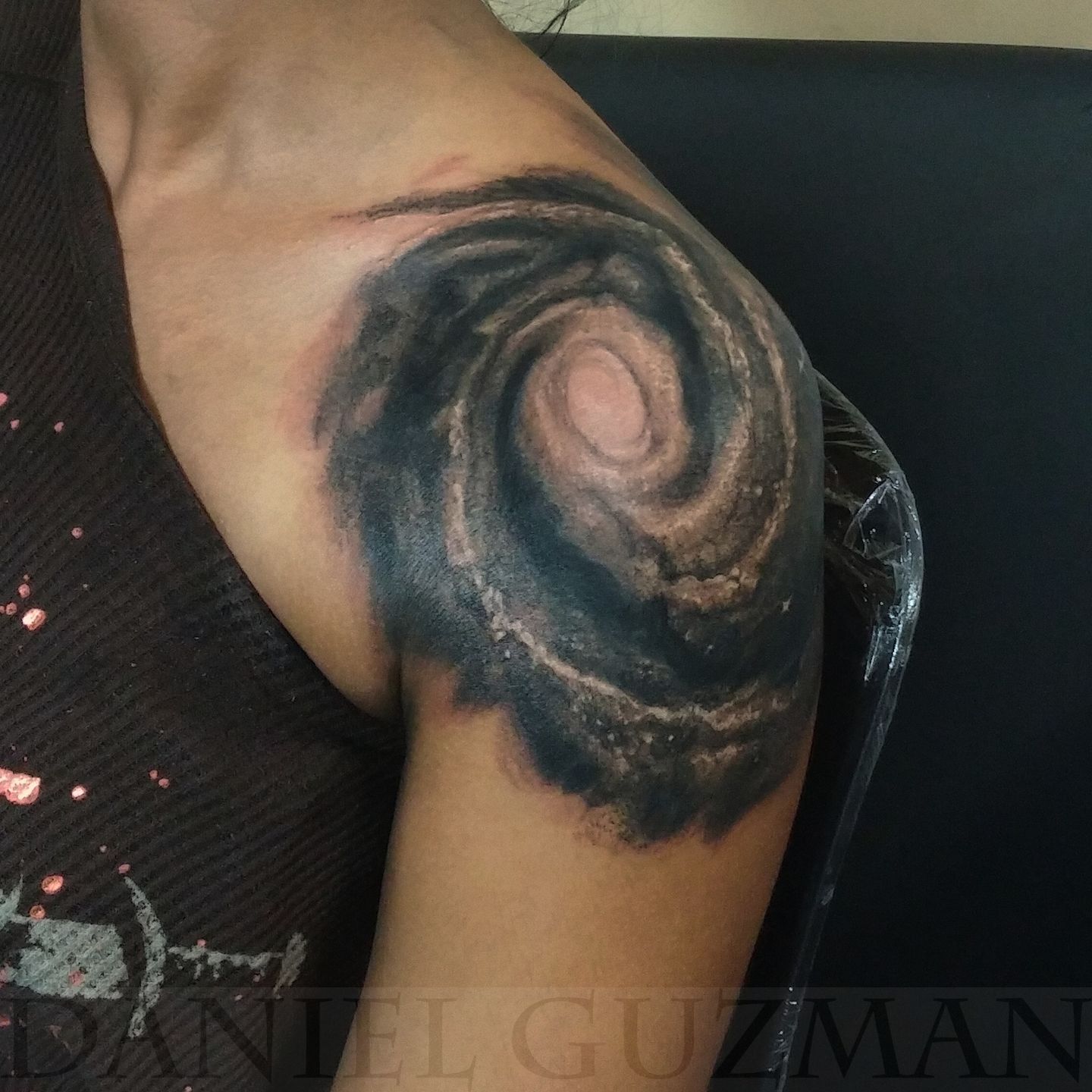 Milky Way shoulder piece by Kyle of Wink Tattoo Airdrie Canada  rtattoos