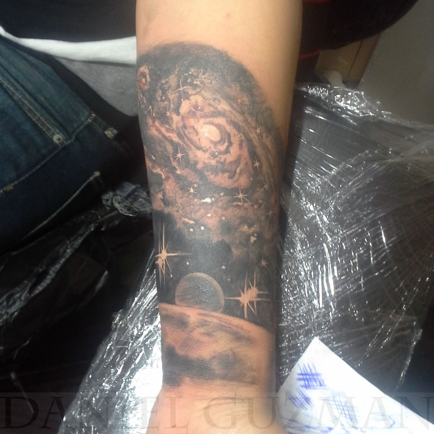 Cagri Durmaz on Instagram rocket moon saturn galaxy star ink tattoo  tattooartist blackworkers blackandwhite linework linetattoo  blacktattoo