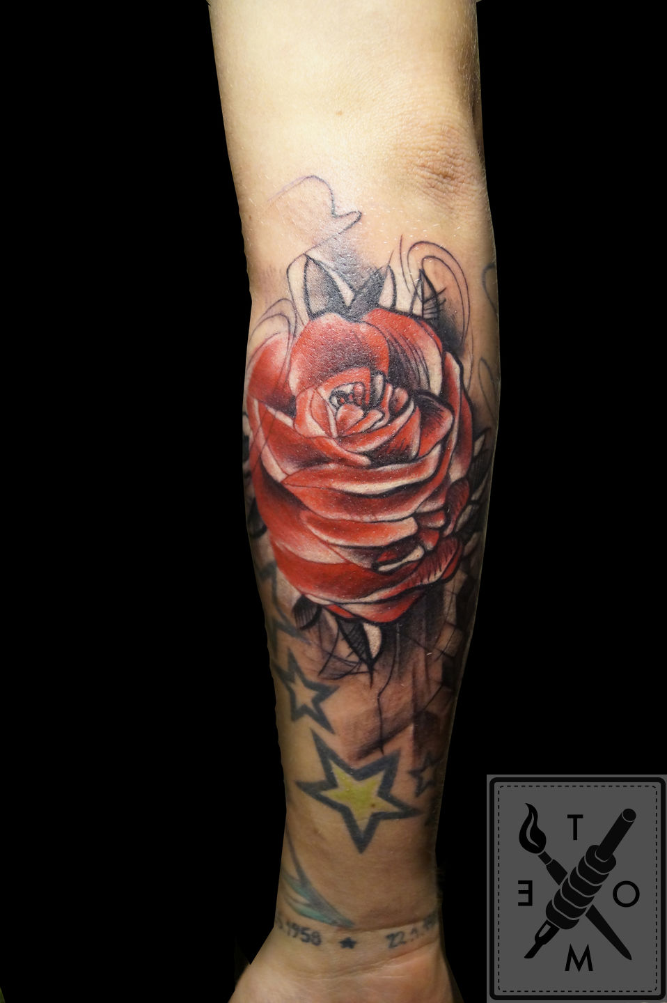 Abstract Rose by rolytattoos guesting at Faces in the Dark  Kyle TX   rtattoos
