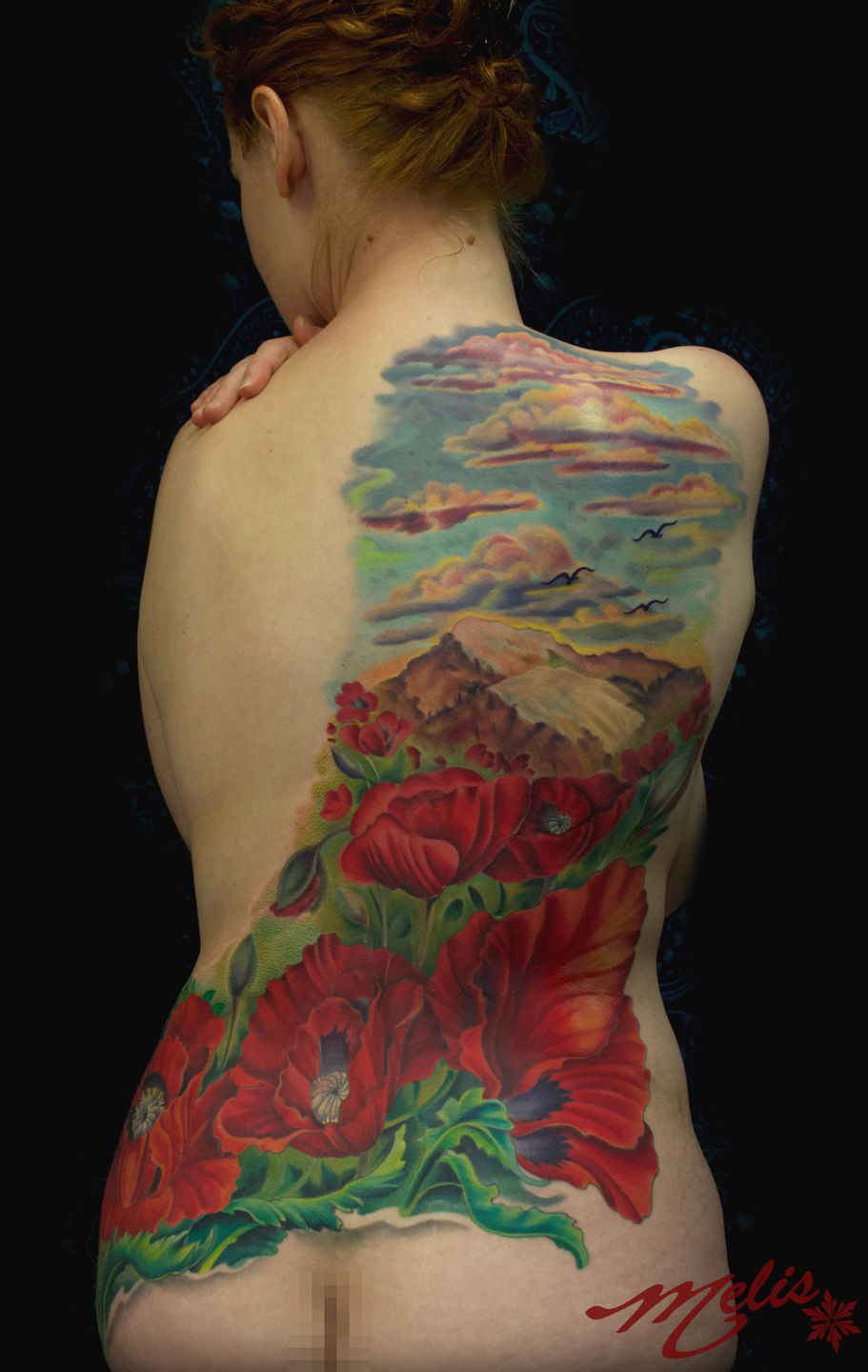 Melissa-fusco-colorado-denver-tattoo-artist-poppy-field-mountain-backpiece-2-jpg