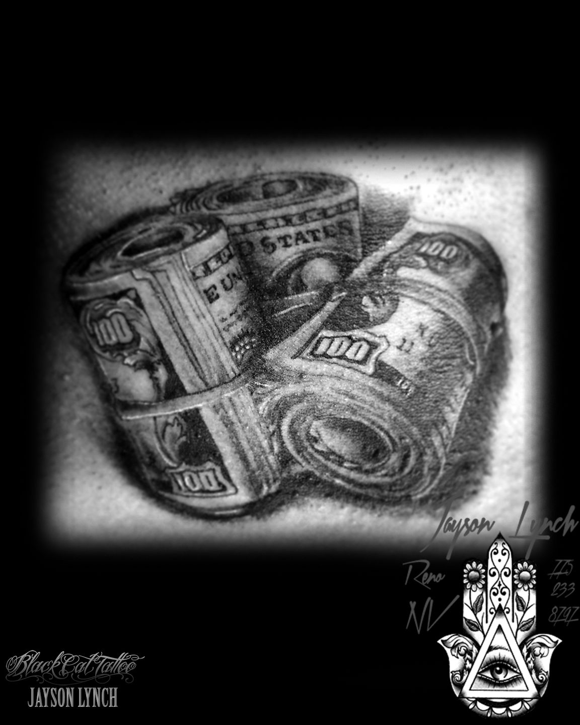 Self made money roll tattoo by the master Brandon Hunt...... | Tatuaggi,  Disegni tatuaggi uomo, Tatuaggi uomo