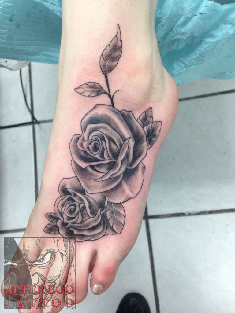 Rose foot tattoo | Rose tattoo foot, Foot tattoo, Rose tattoos for women
