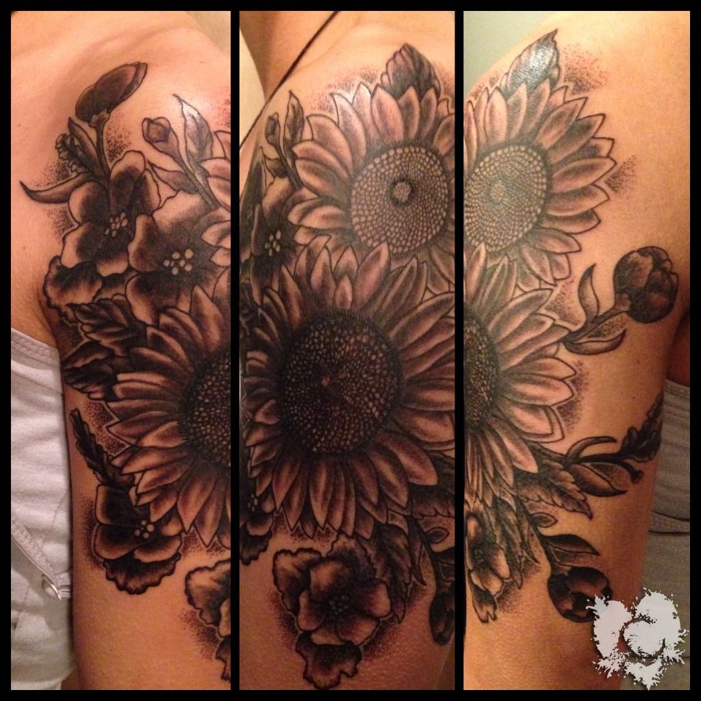 ceejay:sunflowers-sunflowers-flowers-black-and-grey