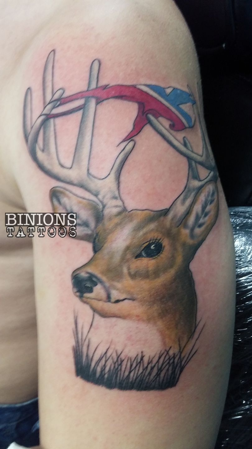 confederate flag deer tattoos