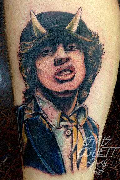 ANGUS YOUNG ACDC by Jhon Gutti TattooNOW