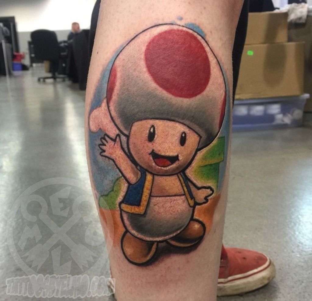 toad squeezing boo Mario tattoo  Niji Pixxii  Flickr
