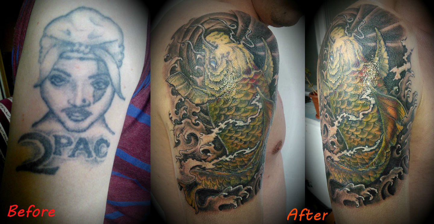 Japanese Dragon Half Sleeve Cover Up  Tattoo Abyss Montreal